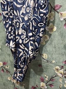 Navy Floral Print One-Piece Swimsuit