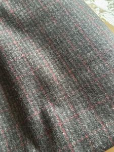 Gray Plaid Wool Fabric