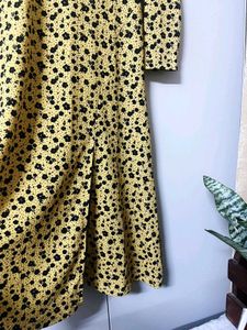 Yellow Floral Print Maxi Dress