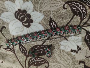 Oxidized Silver Ring with Red &amp; Green Stones