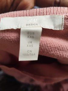 H&amp;M Pink Ribbed Long Sleeve Top
