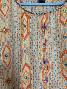 Vibrant Ethnic Printed with mirror work Kurta