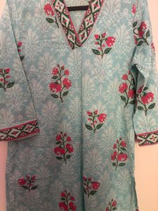 Beautiful Aqua Floral Kurta