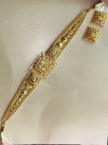 Exquisite Gold Choker Set with Earrings
