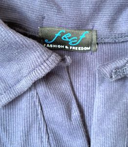 Blue Long Sleeve Polo Top
