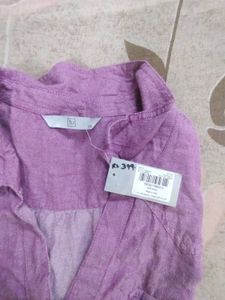 Purple Button-Up Tunic Top