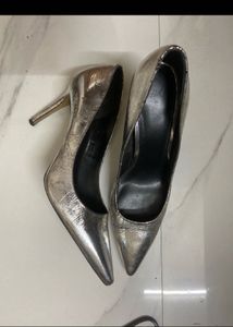 Stylish Silver Stiletto Heels