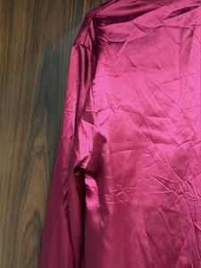 Satin Collared Button-Up Shirt