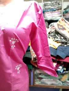 V Neck Embroidery Work Kurti