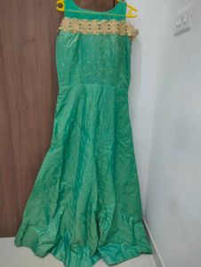 Green &amp; Gold Embroidered Dress