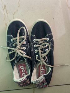 Comfortable Navy Blue Canvas Sneakers