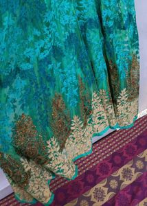 Embroidered Green long gown