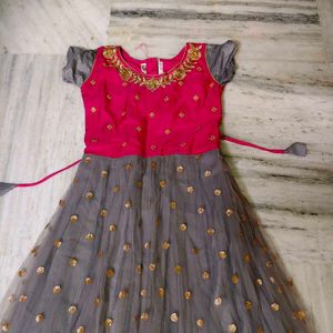 Beautiful Pink and Grey Embellished Gown