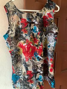 Brand new Red off shoulder top with printe