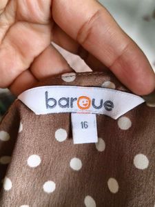 Brown Polka Dot Cami with Lace Trim