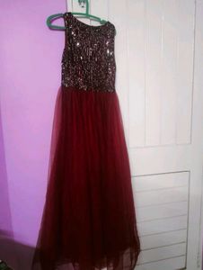 Floor length Maroon gown