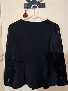 Stylish Embellished Peplum Top