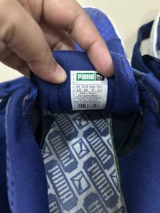 Puma Blue Polka Dot Ribbon Sneakers