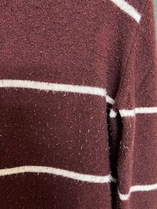 Striped Burgundy Pullover Sweater