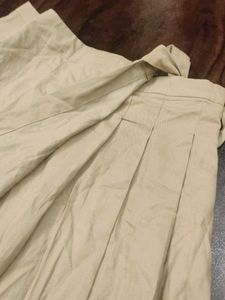 Korean Beige Wrap Mini Skirt