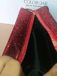 Colorbar Glitter Pouch Red Brand New