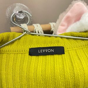 Lime Green Ribbed Zip-Up Cardigan