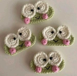 Crocheted Frog Appliques
