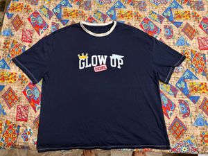 Cute Navy "Glow Up Girl" Oversized T-Shirt
