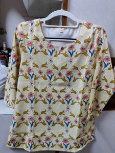 Floral Printed Kurta and Pyjama Night Suit