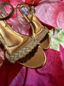 Elegant Gold Embellished Heels