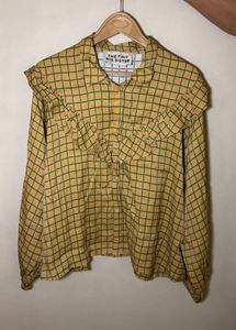 The Tiny Big Sister Ruffle Checkered Shirt