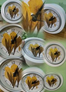 Handmade Aesthetic White Floral Clock