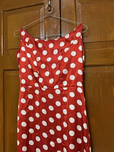 Red Polka Dot High-Low Dress