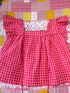 Cute Pink Gingham Tiered Top