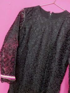 Elegant Black Lace kurti Free earrings ✨️