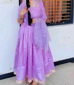 Elegant Lavender anarkali with dupatta