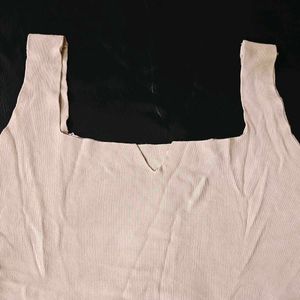 Ribbed Square Neck Tank Top