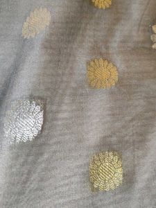 Elegant Grey Banarasi Silk dupatta