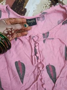 Pink Printed Ethnic Gown