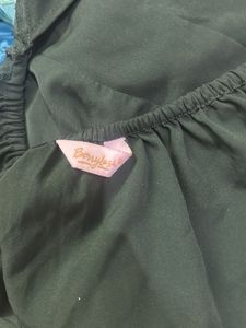 Solid Dark Green Front Twisted &amp; Flare Dress