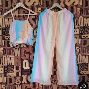Pastel Rainbow Tiered Cami & Palazzo Set