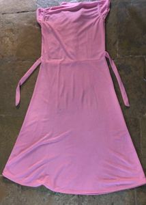 Pink Rose Patch Midi Dress cum kurti