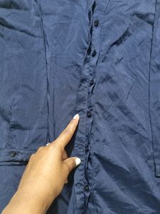 Trendy Navy Blue  Woman Shirt