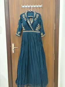 Elegant Peacock blue Gown