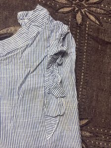 Striped Ruffle Sleeve Top