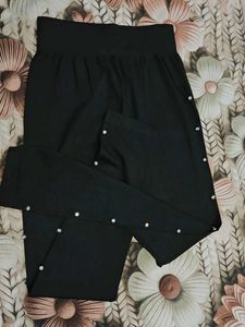 Stylish Black Pants/ lagi with Rhinestone