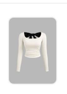 Chic White Top with back Black Bow Detail