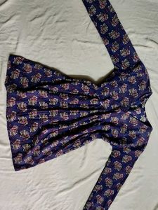 Purple Elephant Print Kurta