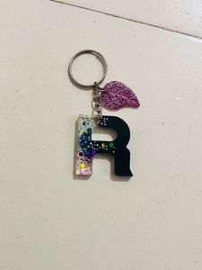 Custom SR Letter Resin Keychain Set