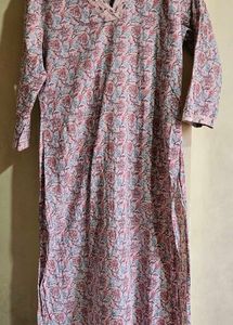 Elegant Pink Floral Print Kurta